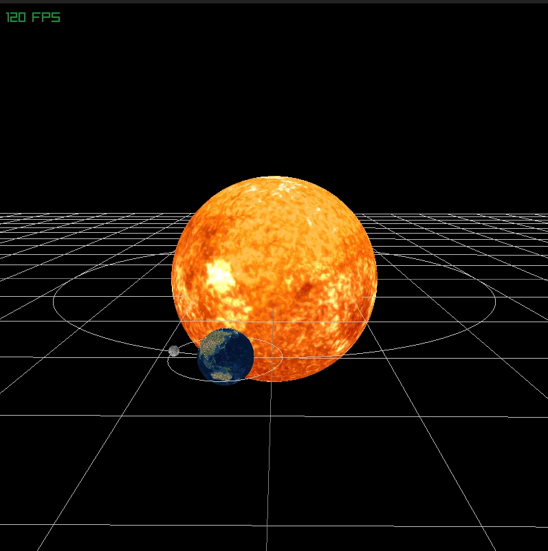 Raylib 3D solar system screenshot